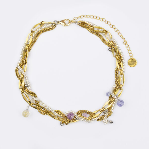 Collier upcyclé en acier inoxydable et piercings de seconde main